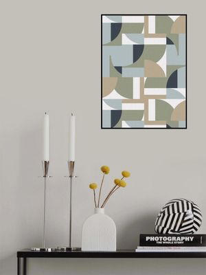 Futuristic Bauhaus Polygons Beige