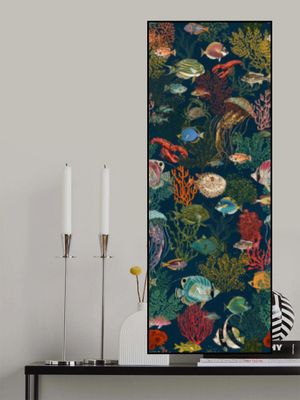 coral reef deep silence dark teal pattern