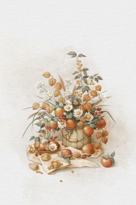 Flowers and Apple