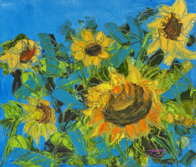 Sun Flower Oil On  Canvas
