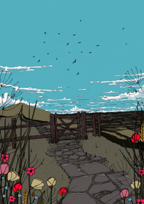 Stone Path Wildflowers