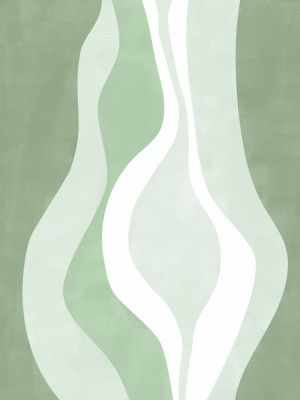 Organic Shapes In Soft Green And White Hues