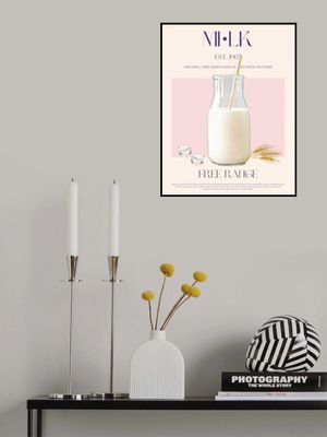 Organic Free Range Milk in a Clear Bottle with Straw