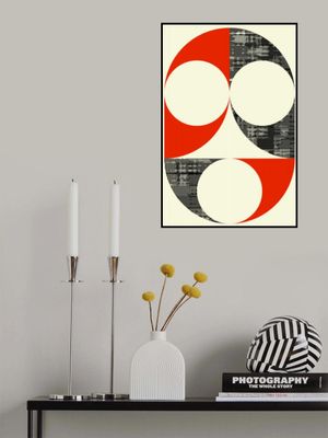 Bold Red and Black Circular Patterns