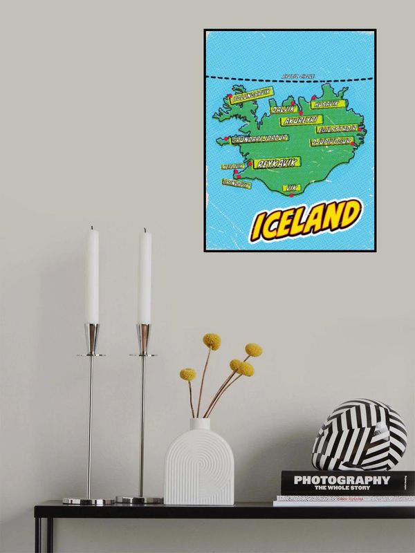 Iceland Pop Art Map