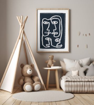 Navy Abstract People