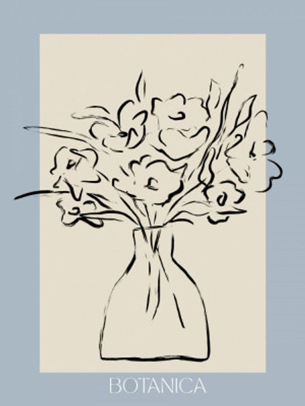 Floral Sketch Vase