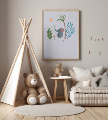 Jungle Elephant - Boho Kids &amp; baby nursery tropical jungle theme
