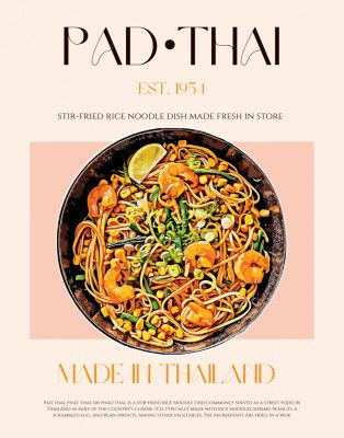 Elegant Illustration of Pad Thai