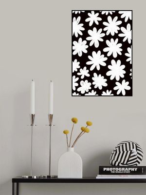 Marguerite Flowers on Black