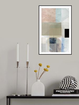 Ethereal Grid Abstract Geometric Layered Art Print