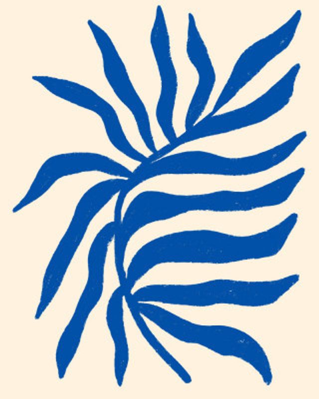 Blue Silhouette Textured Branch