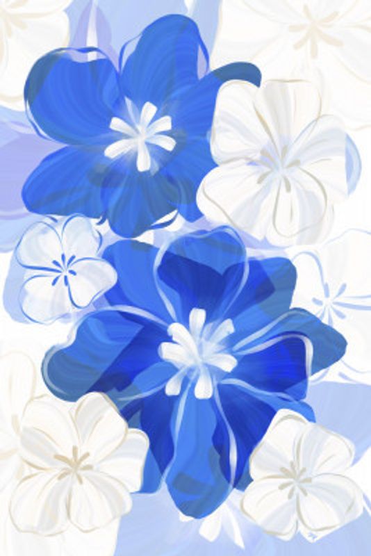 Blue Paint Flowers