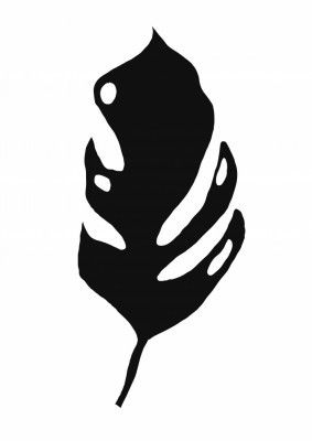 Black Monstera Silhouette