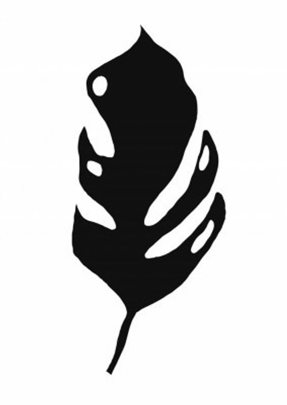 Black Monstera Silhouette