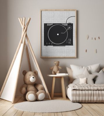 Black And White Turntable