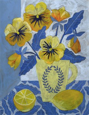 Yellow Pansies And Lemons