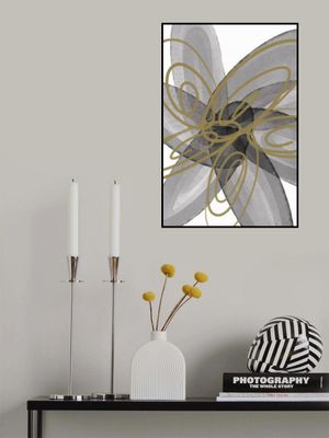 Floral Design with Overlapping Gray Petals
