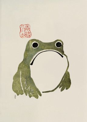 Grumpy Frog I Green