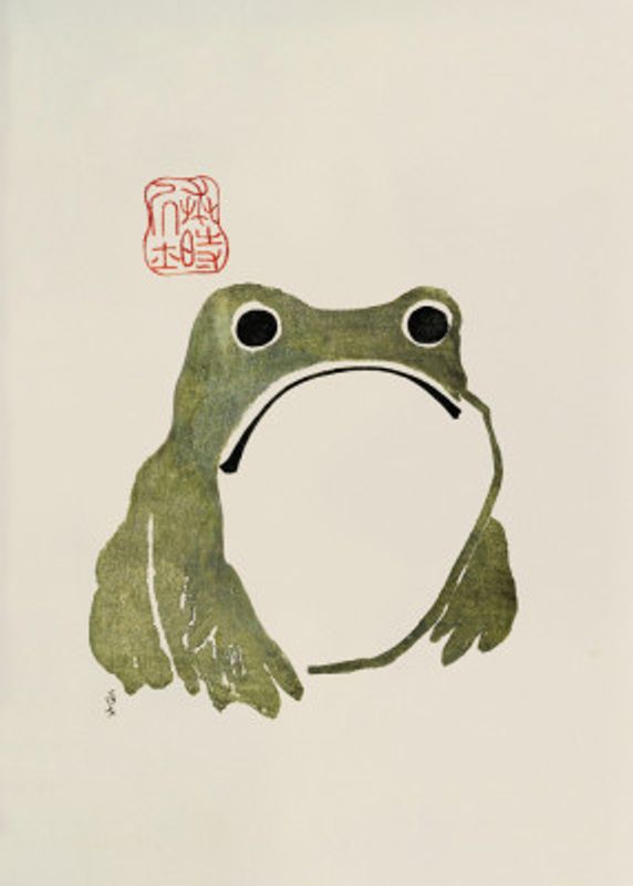 Grumpy Frog I Green