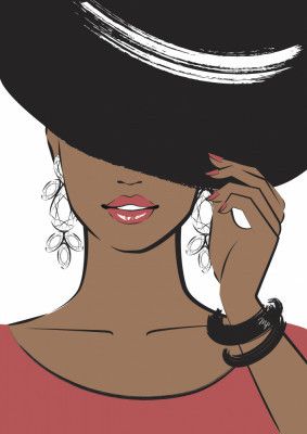 Elegant Girl with Black Hat