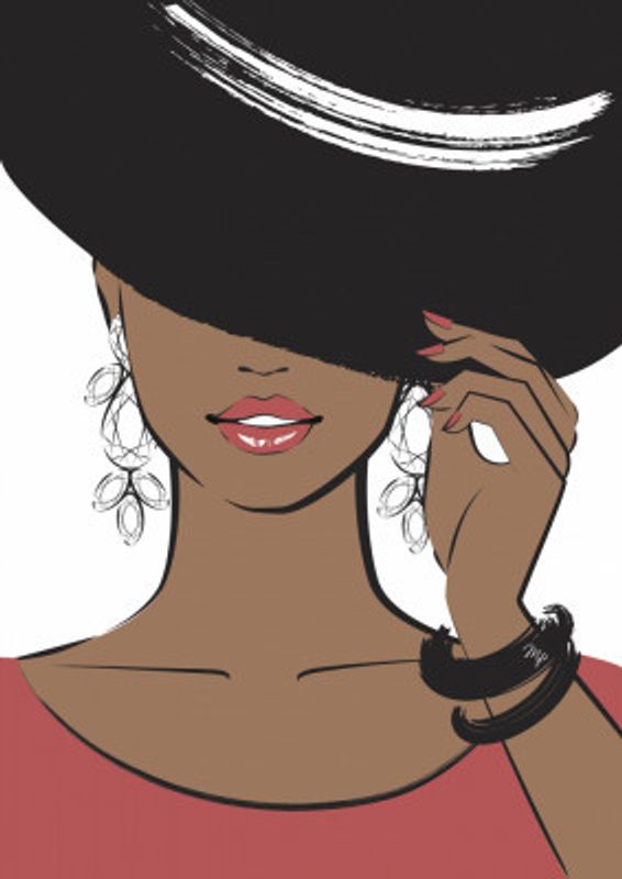 Elegant Girl with Black Hat