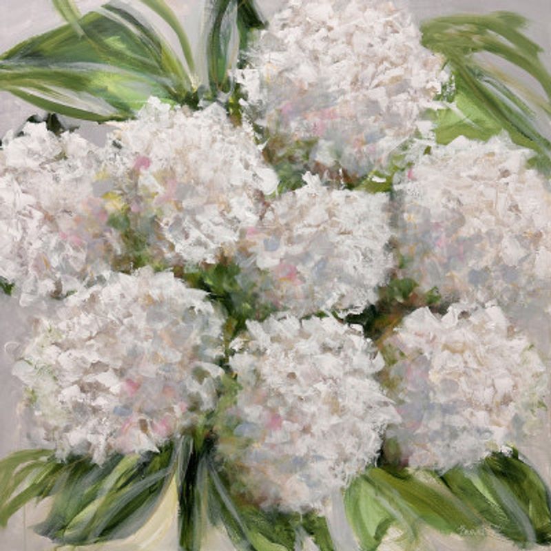 Delicate Bouquet of White Hydrangeas