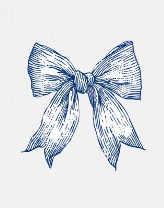 Dark Blue Coastal Striped Bow