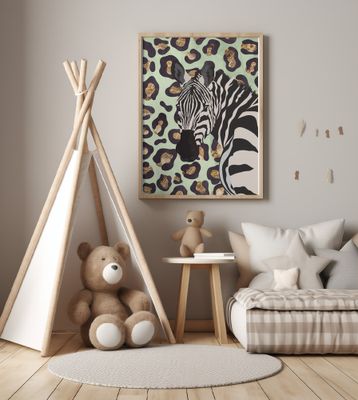 Leopard Print Zebra Green