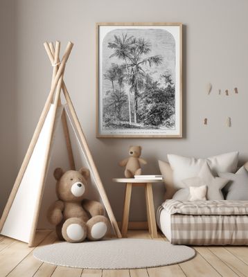 Vintage Palm Tree Drawing Iv