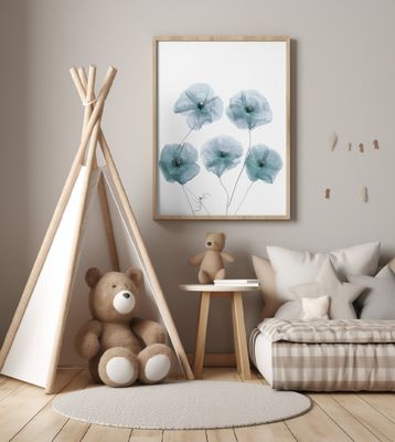 Blue Delicate Flowers