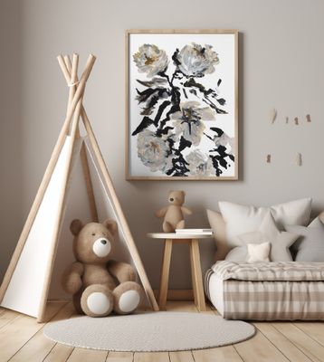 Le Jardin Botanique Black and White Flower