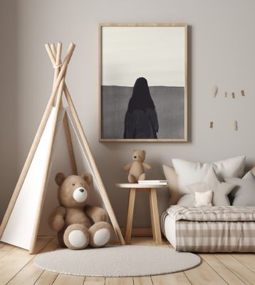 Solitary Figure Standing Against A Serene