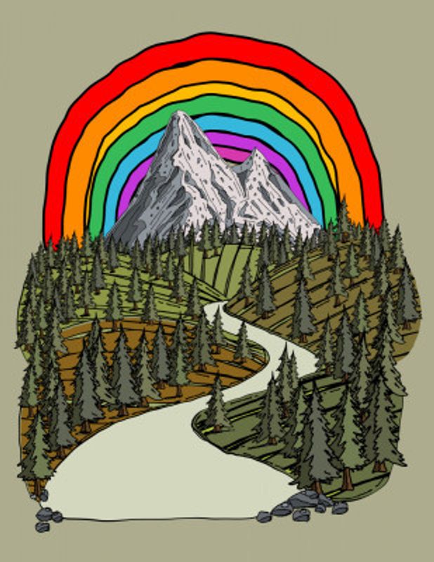 Mountain Rainbow Landscape
