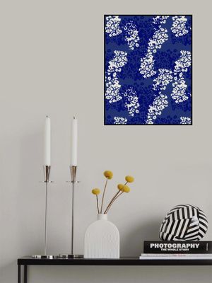 Floral Pattern of Blue and White