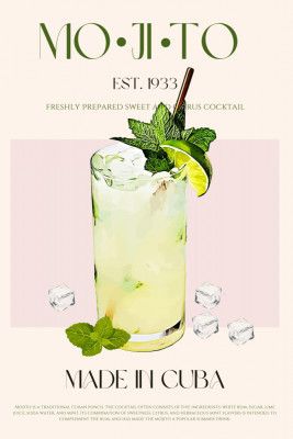 Mojito Print Cocktail
