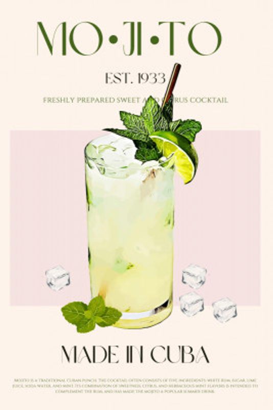 Mojito Print Cocktail