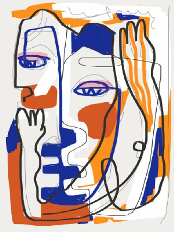 Abstract Line Art Romance