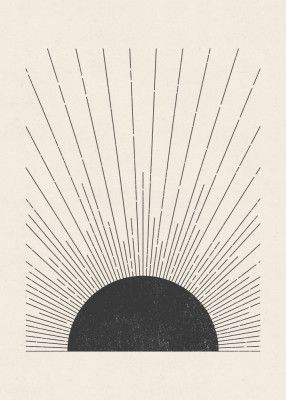 Woodblock The sun Illustration