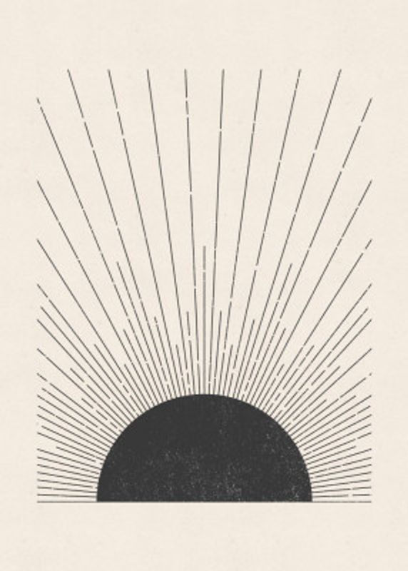 Woodblock The sun Illustration