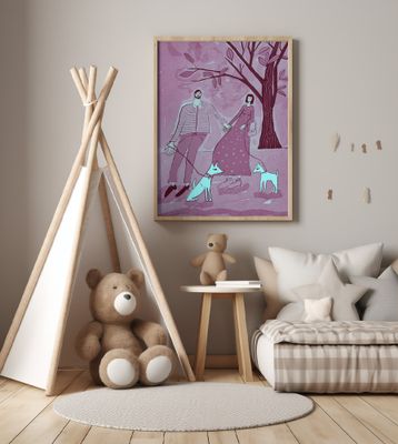 Walking the dogs pink