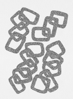 Rectangle Chain Silver Glitter