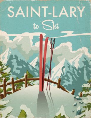 Saint Lary Ski Poster