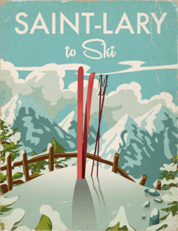 Saint Lary Ski Poster