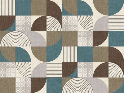 Palm Springs Desert Shapes Khaki Teal