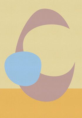 Stacked Ovals in Soft Yellow, Lilac and Light Blue