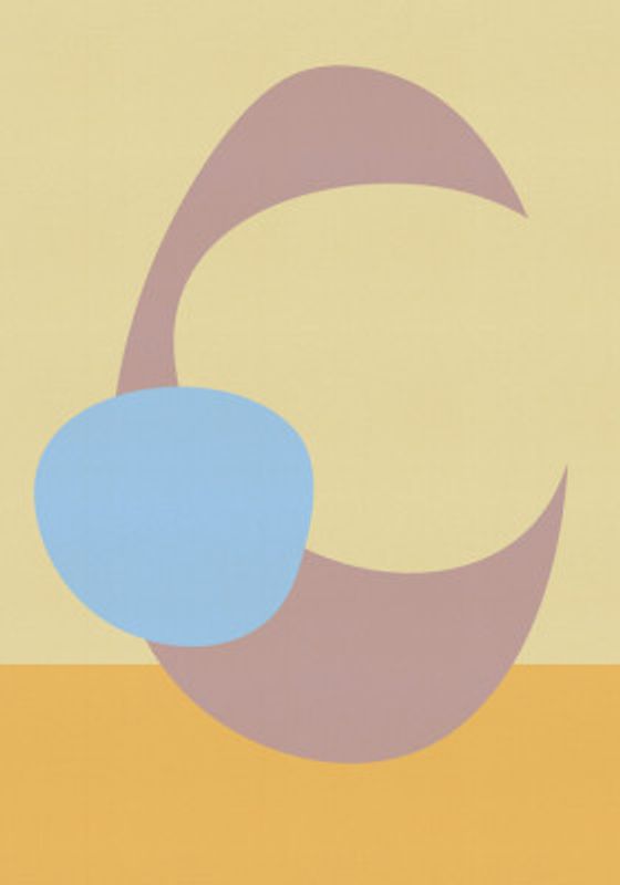 Stacked Ovals in Soft Yellow, Lilac and Light Blue