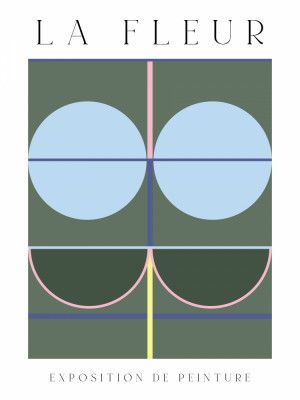 La Fleur Geometric Flowers Poster Set 4