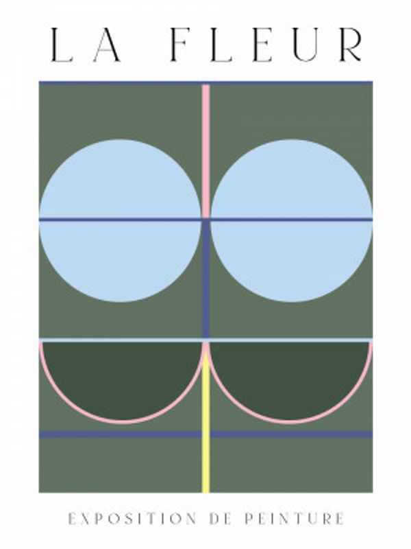 La Fleur Geometric Flowers Poster Set 4