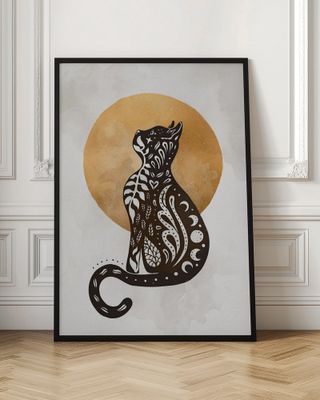 Ornate Cat Golden Moon